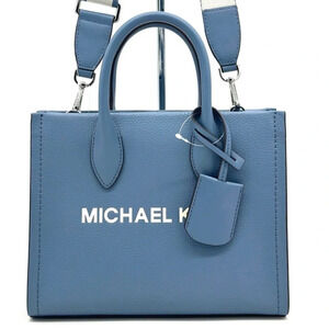 Michael Kors Mirella Small Pebbled Leather Crossbody Bag Blue Denim